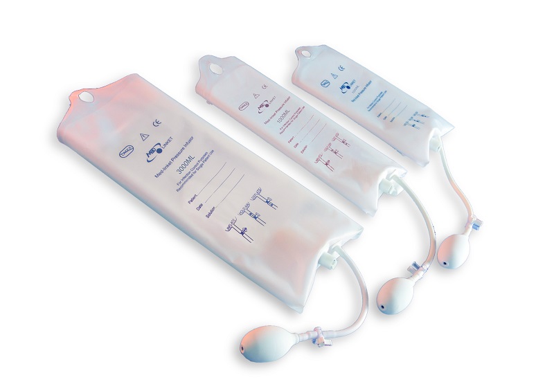 OEM China 500ml 1000ml 3000ml  Reusable white Nylon Pressure Infusion Bag with Pressure indicator Featured Image