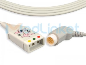 Factory medical China Compatible with Philips 12pin 3 Lead ECG Cable