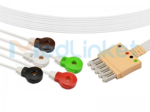 Factory Free sample China  Compatible ECG Trunk Cable for 5-Lead Leadwires