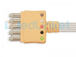 Factory Free sample China  Compatible ECG Trunk Cable for 5-Lead Leadwires