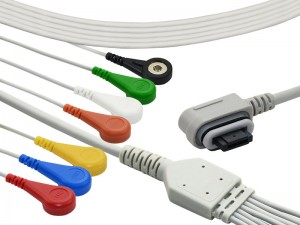 Kabel ECG Recorder Holter kalawan Leadwires