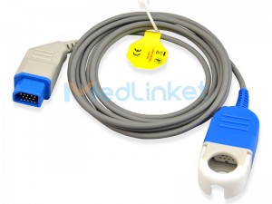 Cable adaptador de extensión SpO2 compatible con Medlinket NihonKonden