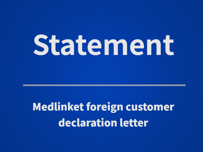List z oświadczeniem klienta zagranicznego firmy Medlinket